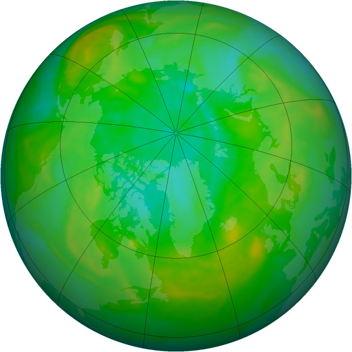 Arctic ozone map for 20 July 2015